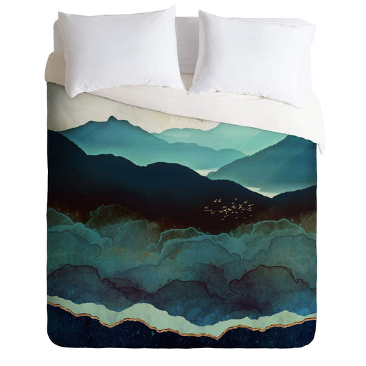 SpaceFrogDesigns Indigo Mou ins Duvet Cover Set, 88" x 88", Pillowcases: 30" x 20, Multi