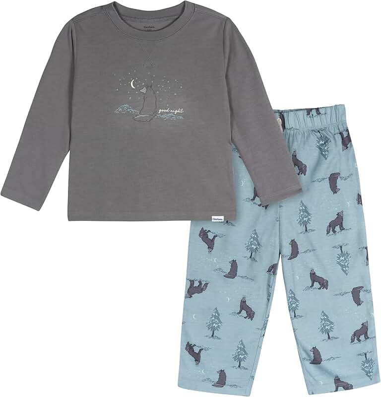 Toddler Boys' 2-Piece Pajama Set, Wolf, 4T