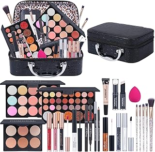 Teen Girls Makeup Kit with Eyeshadow, Lipsticks, Brushes