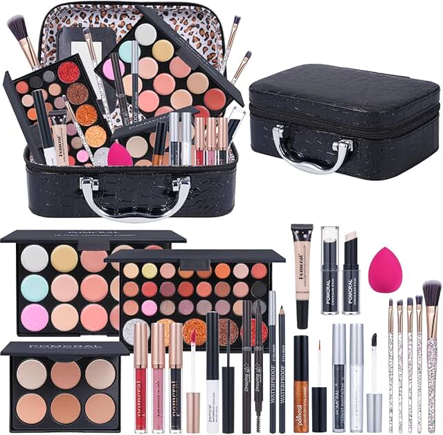Teen Girls Makeup Kit with Eyeshadow, Lipsticks, Brushes