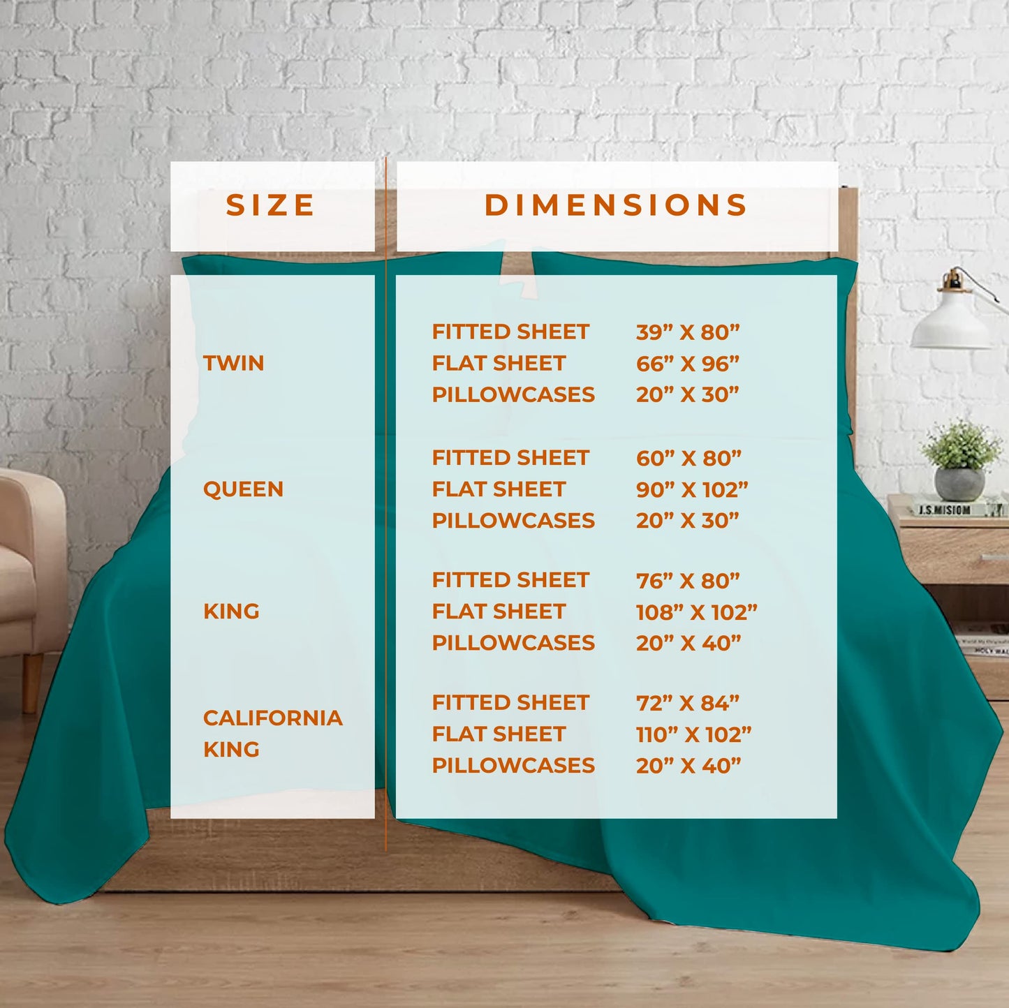 600 Thread Count 100% Sheet Set for King Size Bed, Super Soft Crisp 4 Piece Bedsheet Set Hotel Quality Deep Pocket Bedding Teal Sheets