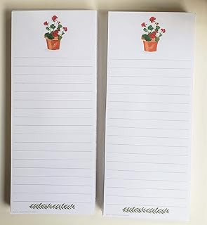 Set of Two Geraniums Refrigerator Notepads