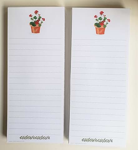 Set of Two Geraniums Refrigerator Notepads