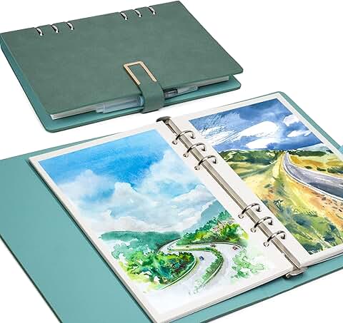 9x7 Watercolor Sketchbook with Faux Leather Cover
