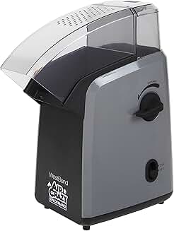 Air Crazy On Demand Hot Air Popcorn Popper, 4-Quart Black