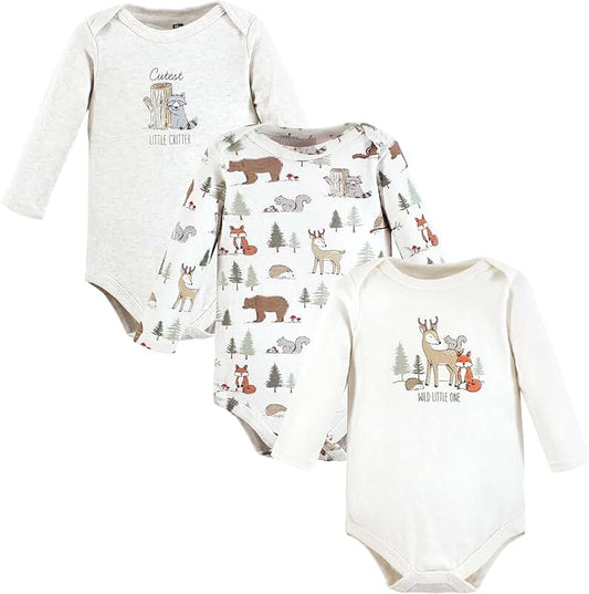 Baby boys cotton long-sleeve bodysuits pack