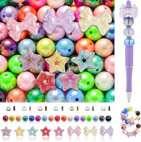 253-Piece Acrylic Beads Set for Crafts and Jewelry