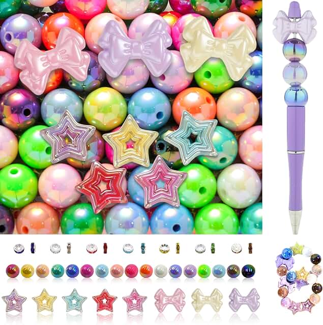 253-Piece Acrylic Beads Set for Crafts and Jewelry