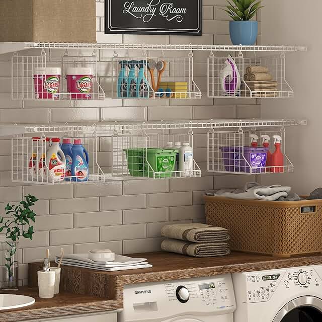 3-Tier Foldable Laundry Basket with Rotating Hooks