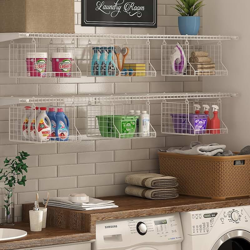 3-Tier Foldable Laundry Basket with Rotating Hooks