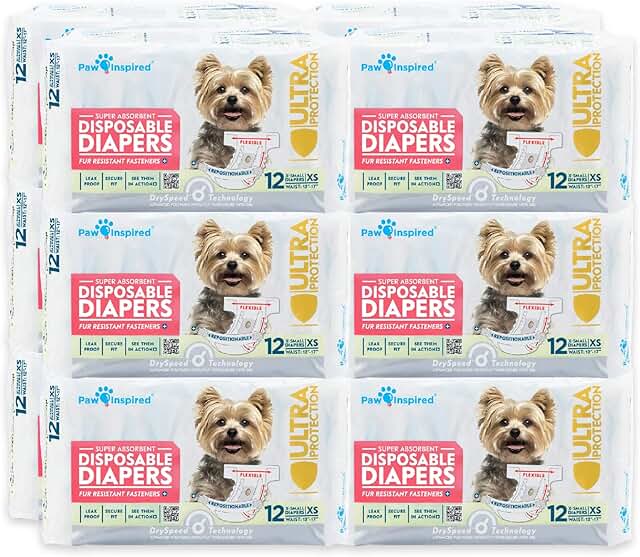 Disposable dog diapers for female dogs in heat or incontinence