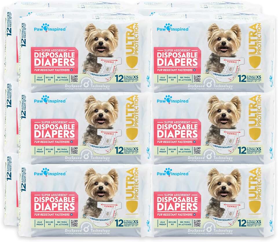 Disposable dog diapers for female dogs in heat or incontinence