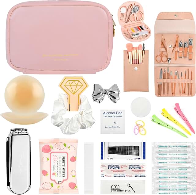 Bridal Emergency Kit with 36 Essentials in Pink