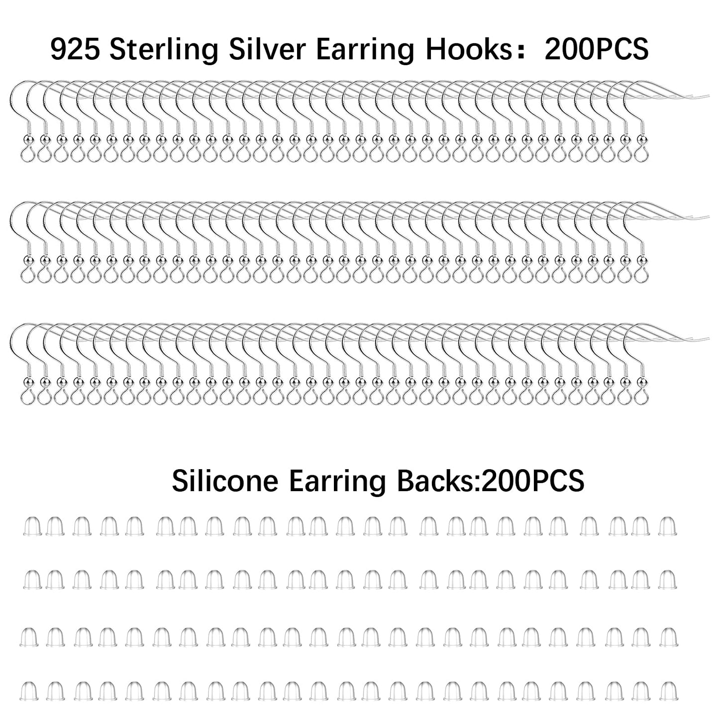 Sterling Silver Earring Hooks and Backs for Jewelry Making