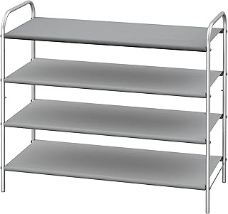 4-Tier Shoe Rack Storage Organizer in Grey
