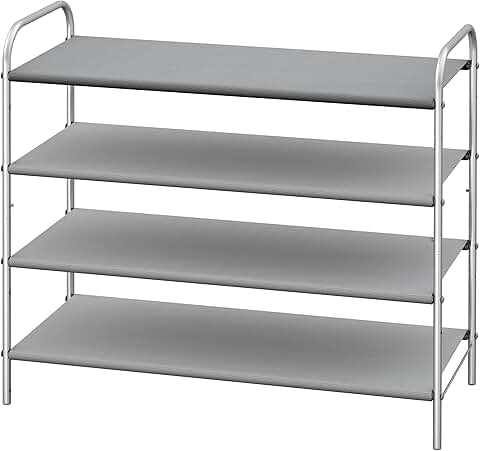 4-Tier Shoe Rack Storage Organizer in Grey