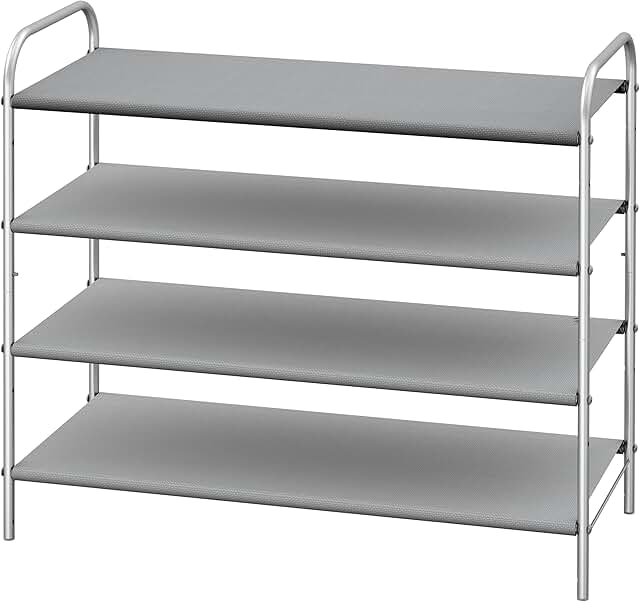 4-Tier Shoe Rack Storage Organizer in Grey