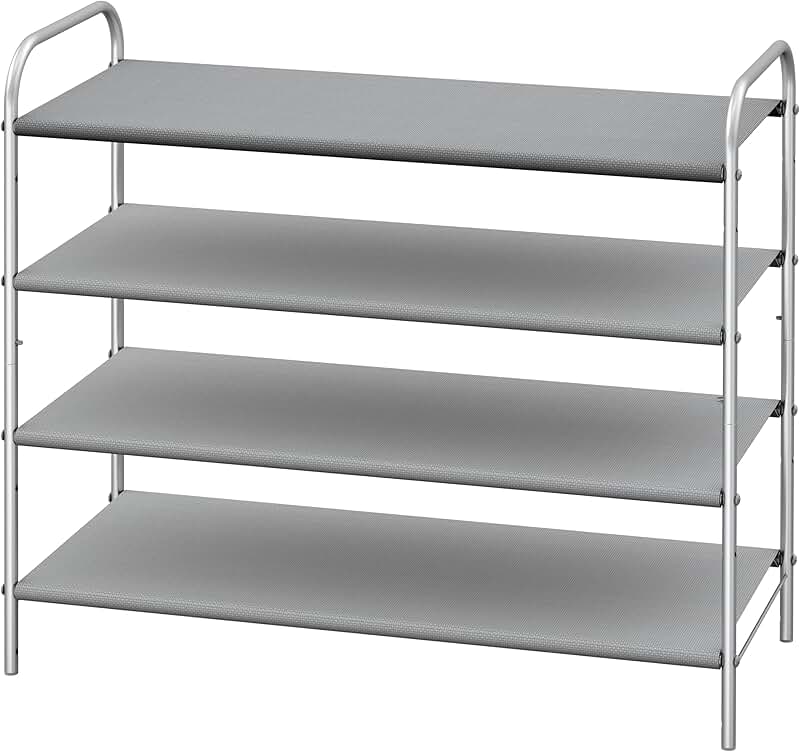 4-Tier Shoe Rack Storage Organizer in Grey