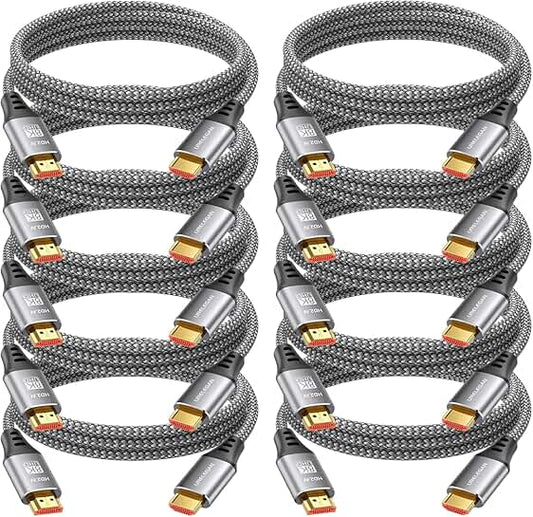 10-Pack 3 FT High-Speed HDMI Cables for 8K and 4K Displays