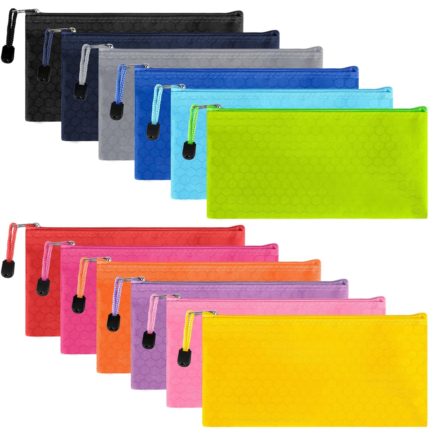 24 Waterproof Pencil Pouches in 12 Colors