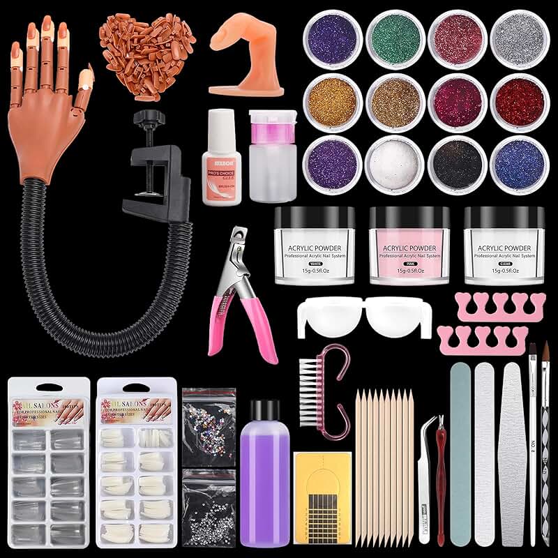 Practice Hand for Acrylic Nails with Nail Kit