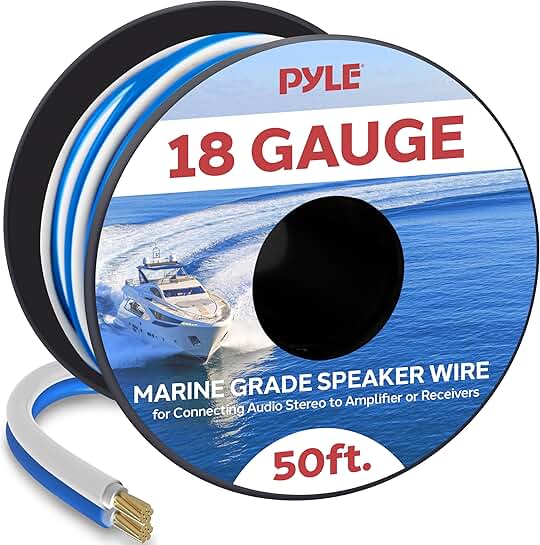 50ft 18 Gauge Waterproof Marine Speaker Wire