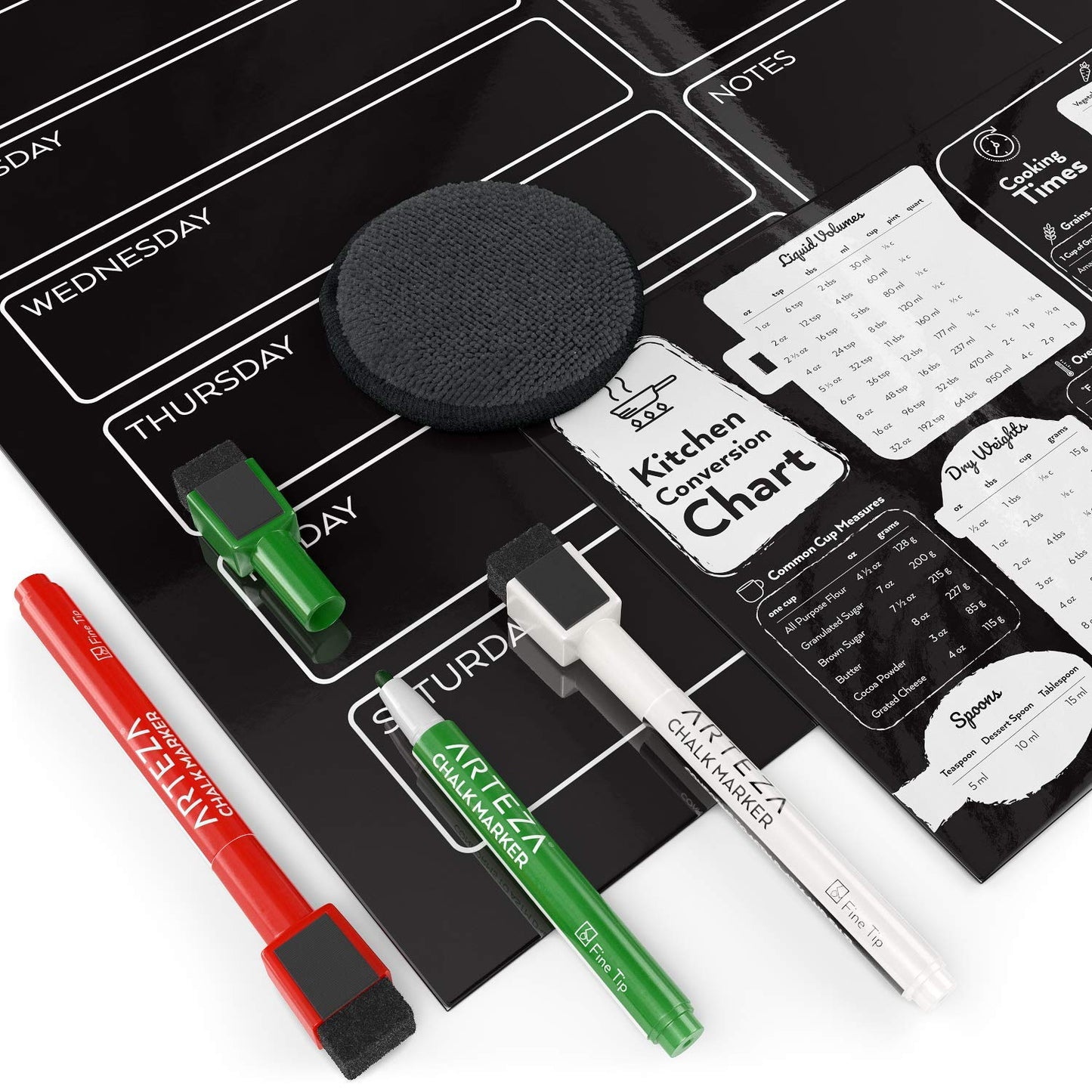 Magnetic Chalkboard Menu Planner Set with Markers