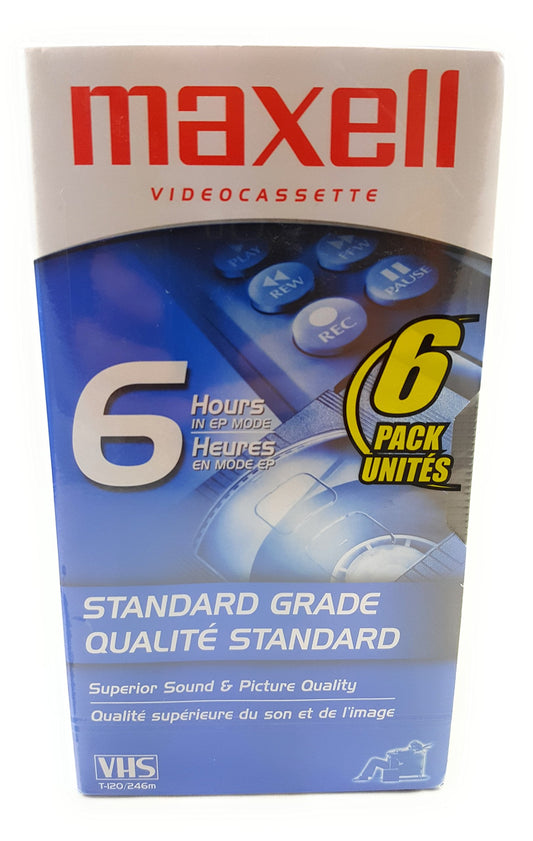 STD T-120 VHS tape, 6-pack