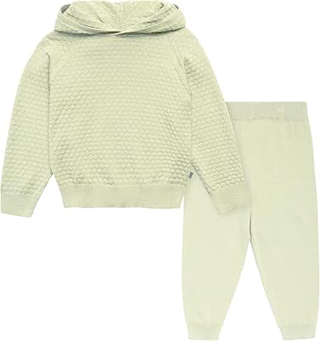 Girls' Honeycomb Knit Sweater Top and Pants Set