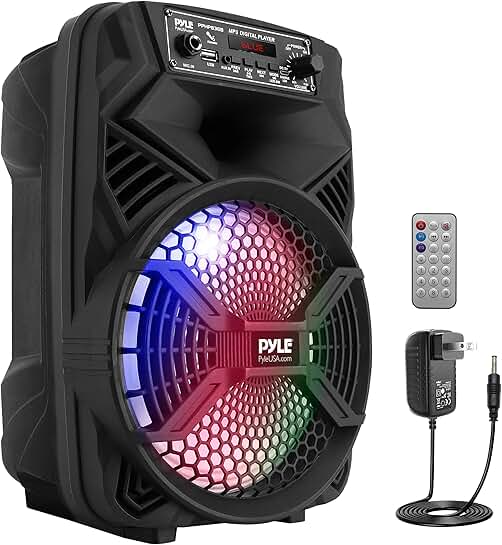 Portable 300W Bluetooth PA System with Subwoofer and Lights