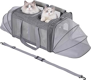 Large Cat Carrier for Two Cats with Soft Pad