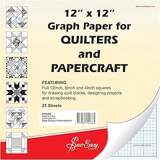 Quilters Graph Paper Pad, 8x4 Inch Squares, 12x12 Inches