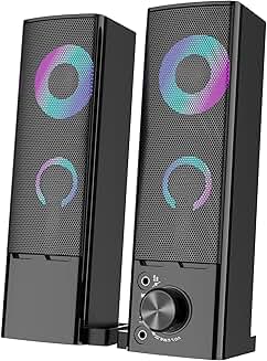 Detachable 2.0 Computer Monitor Speaker with Lights