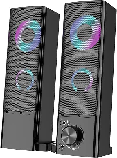 Detachable 2.0 Computer Monitor Speaker with Lights