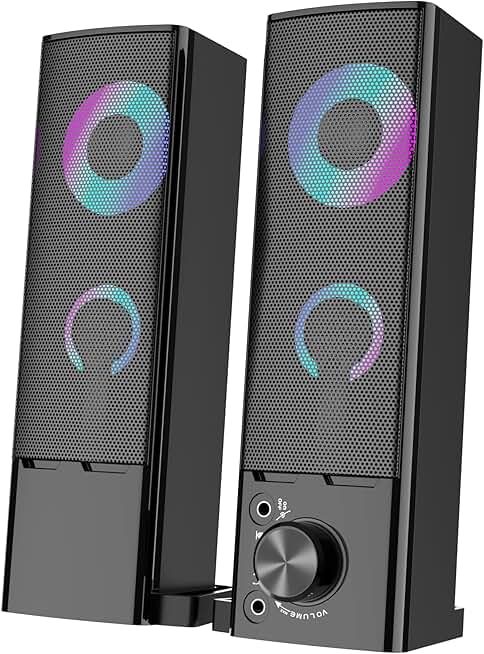 Detachable 2.0 Computer Monitor Speaker with Lights