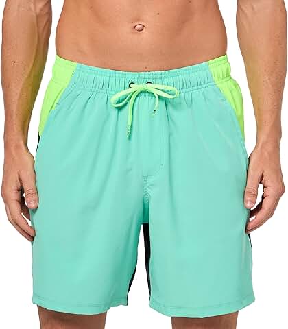 Men's Comfortable Swim Shorts with Drawstring and Elastic Waist
