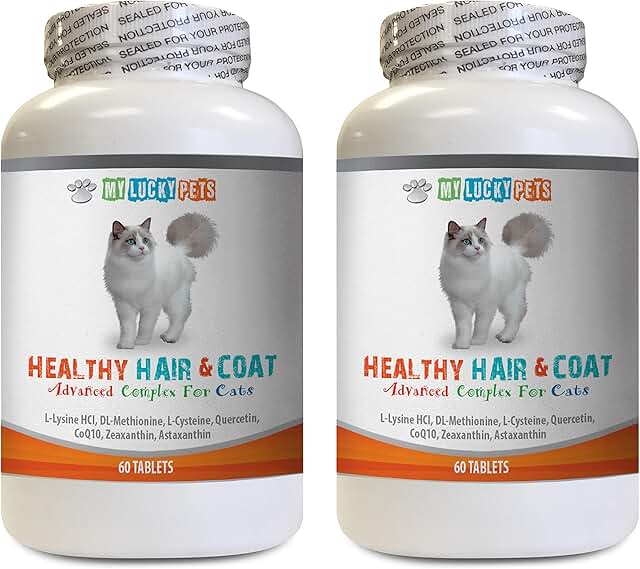 Dry skin care for cats, healthy coat, immune support, nail health, shiny fur, senior cat vitamins, 2 bottles