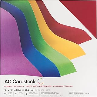 Colored 12x12 Cardstock Paper for Crafts, 60 Sheets