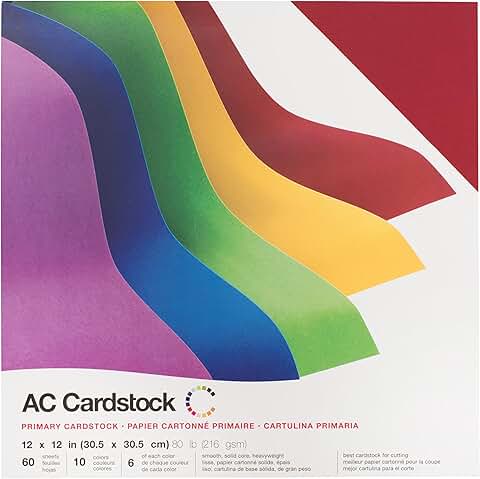 Colored 12x12 Cardstock Paper for Crafts, 60 Sheets