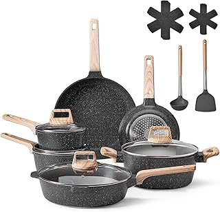 17-Piece Nonstick Granite Cookware Set for Kitchen