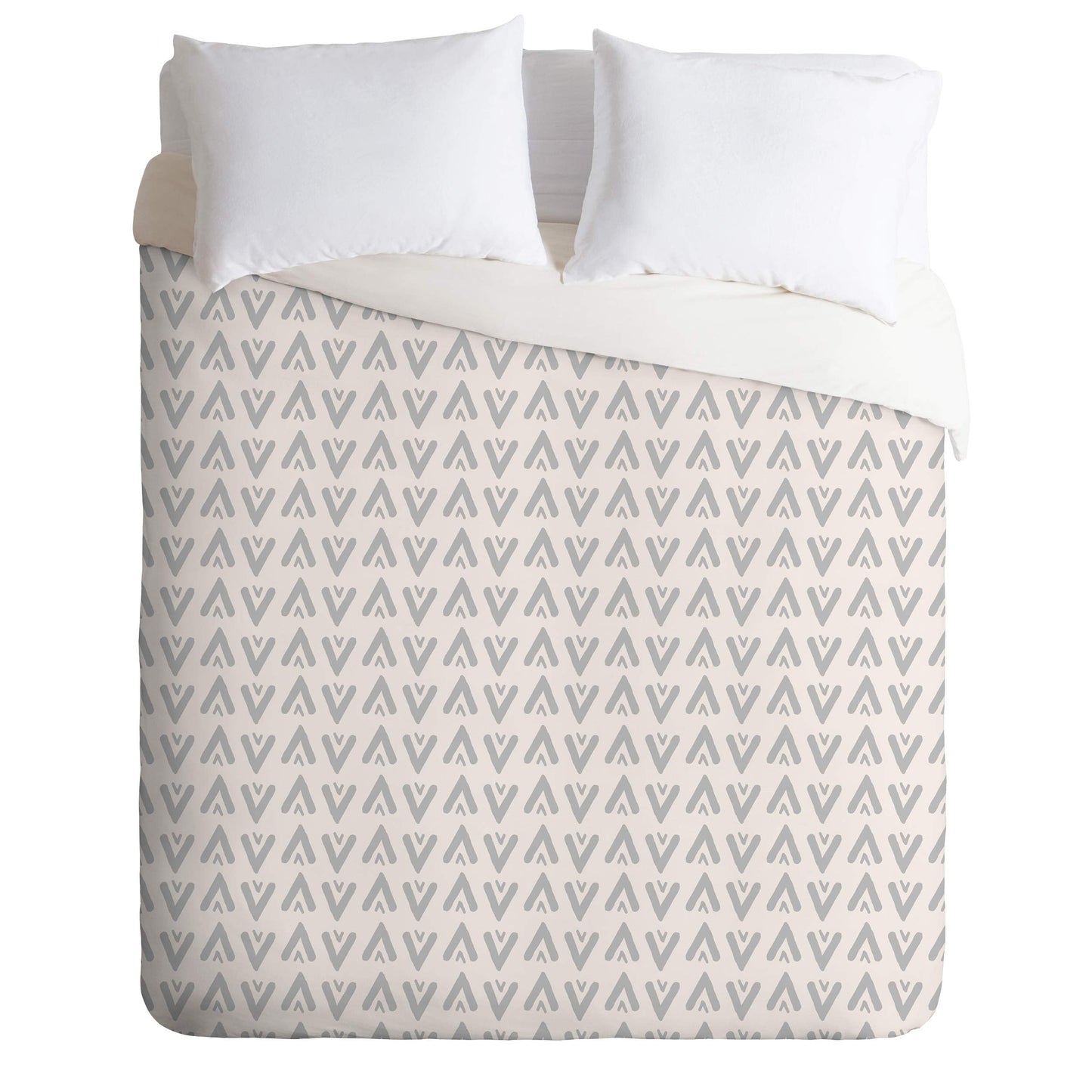 Allyson Johnson Grey Arrows Duvet Set with Pillow Sham, Twin, Gray