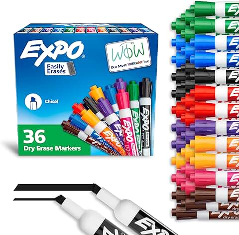 36 Assorted Dry Erase Markers with Chisel Tips