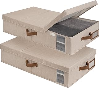 Two Large Under Bed Storage Bins with Lids and Handles