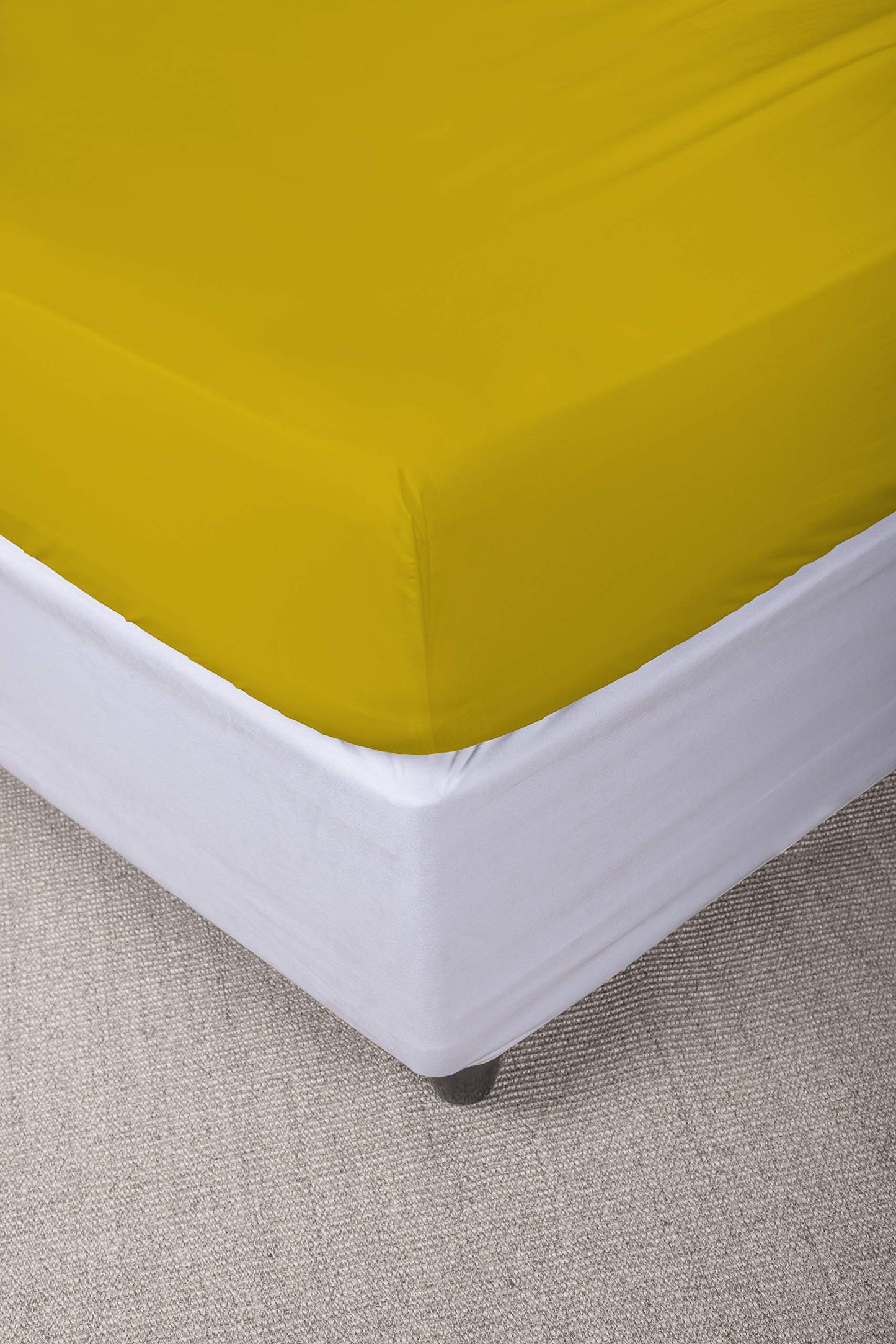 Max Color Fitted Sheet with 25cm Corner, Unique, Mustard