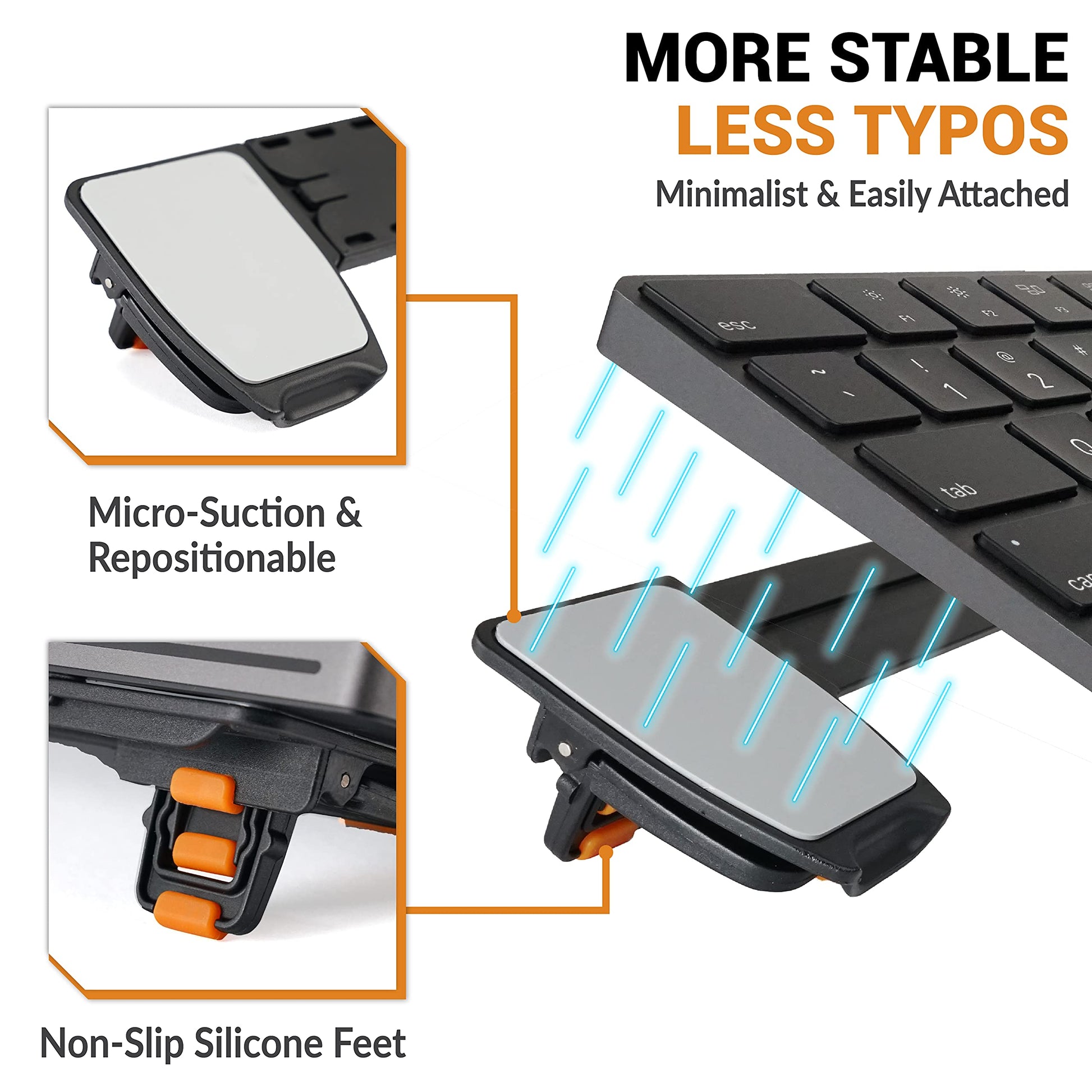 ESC Flip PRO Computer Keyboard Stand for Desk, Adjustable Tilting Keyboard Lifter for Ergonomic Typing, Minimalist Keyboard Riser with Non-Slip Feet, Extendable Holder Fits Most Keyboards
