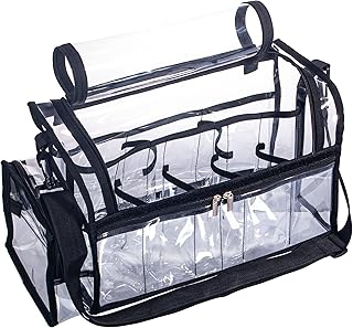 Large Clear PVC Makeup Artist Bag with 8 Dividers