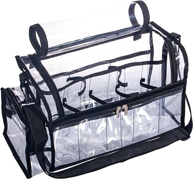 Large Clear PVC Makeup Artist Bag with 8 Dividers