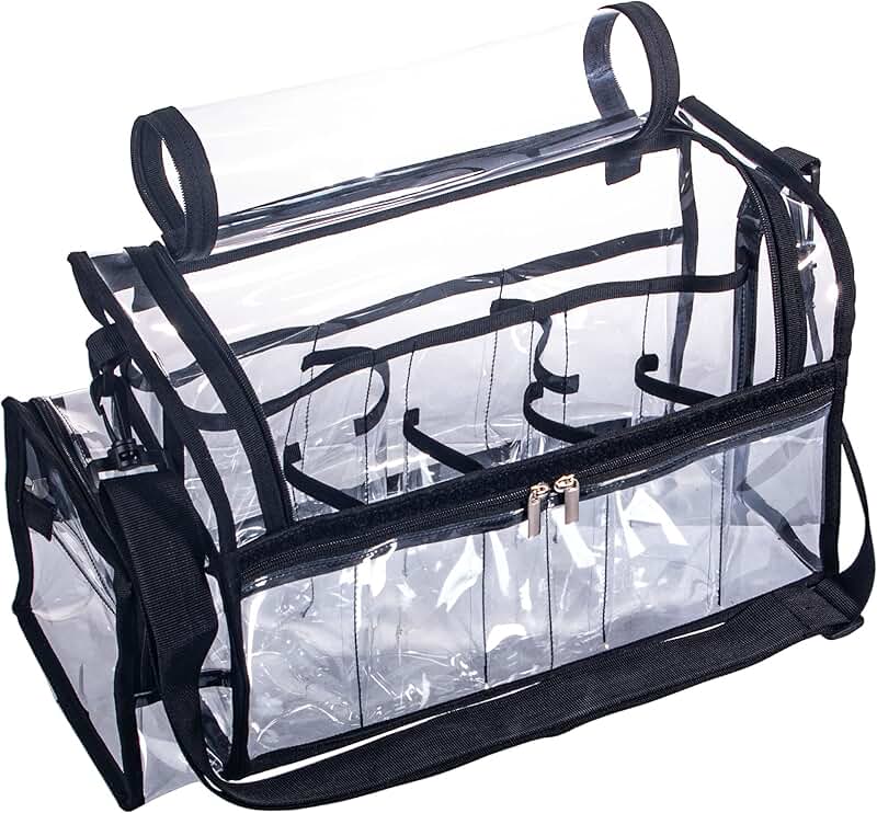 Large Clear PVC Makeup Artist Bag with 8 Dividers