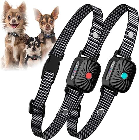 2 Pack No Shock Bark Collars for Small Dogs