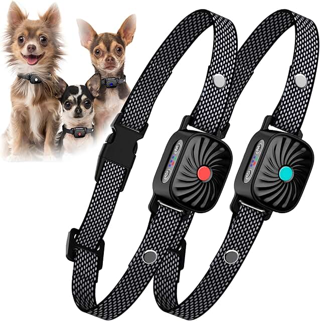 2 Pack No Shock Bark Collars for Small Dogs